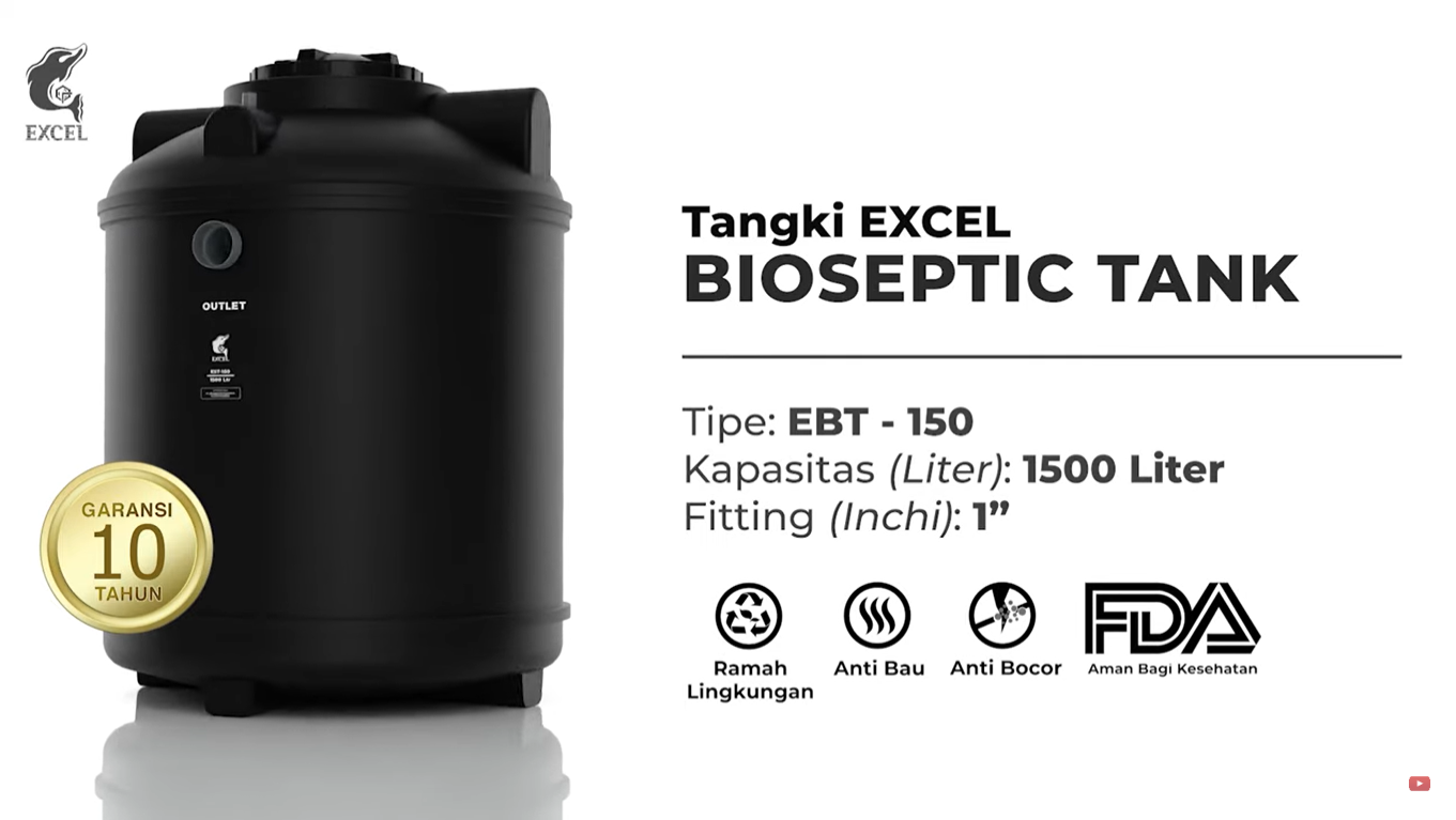 Tipe EBT-150 tangki excel septic tank